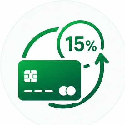 15% cash back